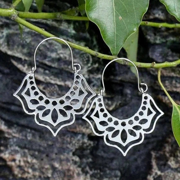 Any 3/$25! Silver Lacy Openwork Boho Earrings - Picture 1 of 6
